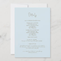 Gabinete de Detalhes do Casamento Azul Sky