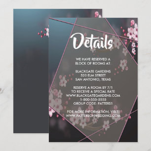 Convites Gabinete Geométrico Floral de Cherry Blossom