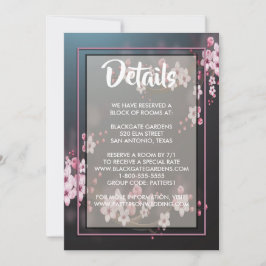 Convites Gabinete Geométrico Floral de Cherry Blossom