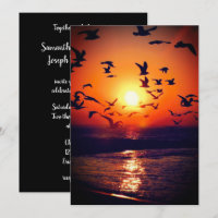 Gaivotas no Sunset Photo Orange e Black Weds