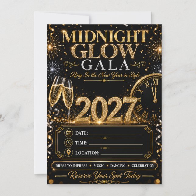 Convites Gala Brilho da Meia-Noite (Frente)