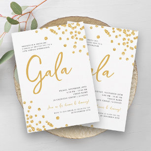 Convites Gala corporativa formal Dourada Glitter Confetti