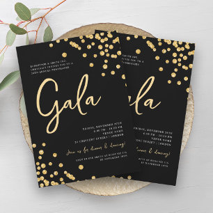 Convites Gala corporativa formal Dourada Glitter Confetti B