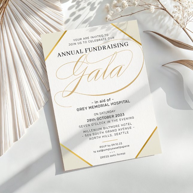 Convites GALA DE ARRECADAÇÃO DE FUNDOS evento moderno e ele (Criador carregado)