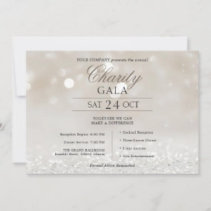 Convites Gala de Caridade da Elegant Ivory Silk Company