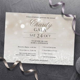 Convites Gala de Caridade da Elegant Ivory Silk Company