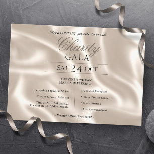 Convites Gala de Caridade da Elegant Ivory Silk Company