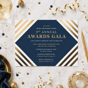 Convites Gala de Premiação de Negócios Elegante Dourado & A