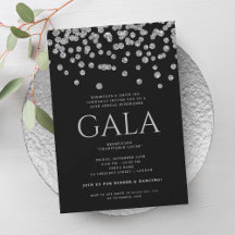 Gala Formal Silver Blac Glitter Confetti