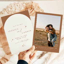 Convites GALA Terracotta Boho Arch Celestial Salvar Data