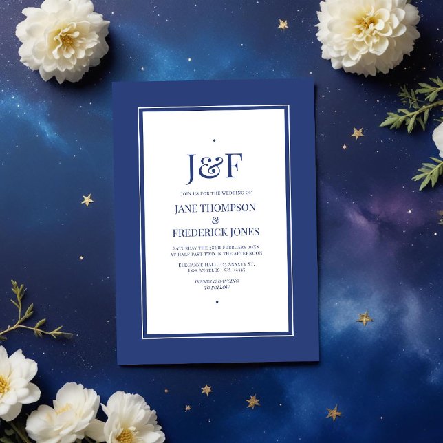 Convites Galactic Cobalt Wedding (Galactic Cobalt Wedding Invitation)