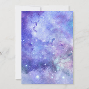 Convites Galáxia Amante do Espaço Céu Estrelado Aquarela Ro
