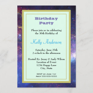 Convites Galáxia Brilhante e Radiante no Espaço Exterior