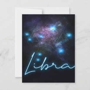 Convites Galáxia Libra Zodíaco - Presente Divertido para Am
