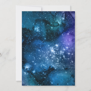 Convites Galáxias Amantes Starry Space Blue Sky White Spar