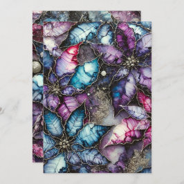 Convites Galáxias Coloridas Imprimíveis Poinsettia de Tinta