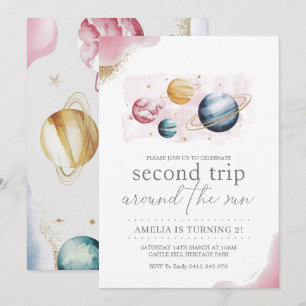 Convites Galáxias de Aniversário de Rapariga do Espaço Exte