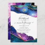 Convites Galaxy Agate Bat Mitzvah<br><div class="desc">Galaxy faux glitter agate stone bat mitzvah convite com tipografia elegante de escrita manual personalizável para seus detalhes de evento.</div>