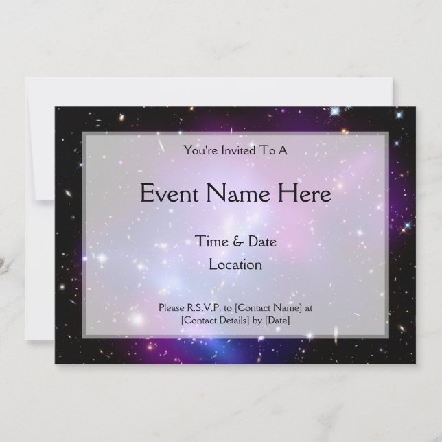 Convites Galaxy Cluster MACS J0717 (Telescópio Hubble) (Frente)