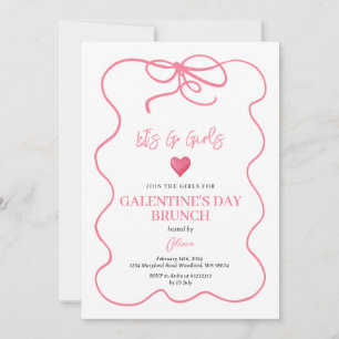Convites Galentine Brunch, guiada de Conquette Rosa