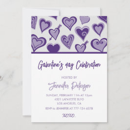 Convites Galentine convida xoxo Namorados corações modernos