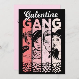 Convites Galentine Gang Vintage Dias de os namorados Female