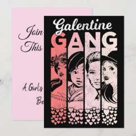 Convites Galentine Gang Vintage Namorados Female Faces