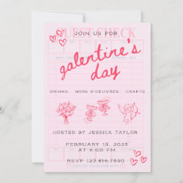 Convites Galentine’s Day Valentines Girly Invitation