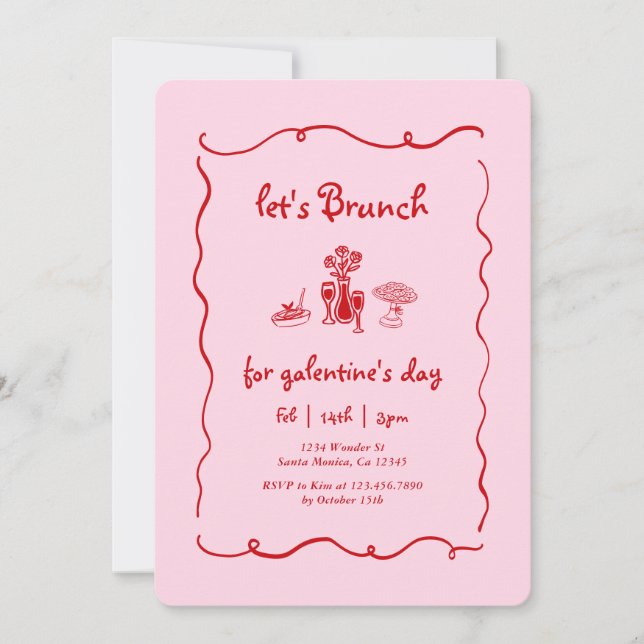 Convites Galentine's Day Brunch (Frente)