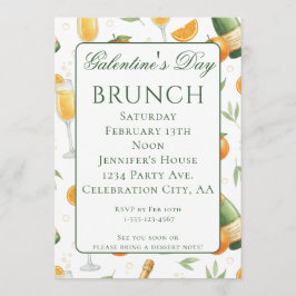 Convites Galentines Day Brunch Mimosas Elegant