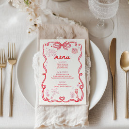 Convites Galentine's Day Party Menu Card