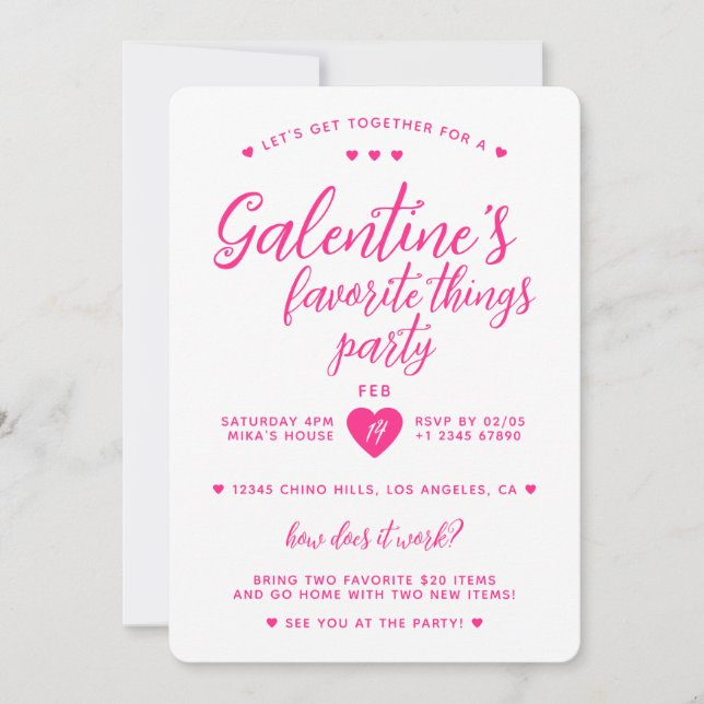 Convites Galentine's Favorite Things Party (Frente)