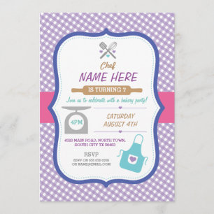 Convites Galeria Baking Qualquer Festa de aniversário Idad