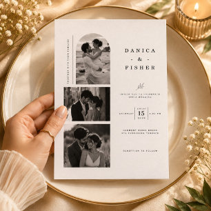Convites Galeria de Fotos Arqueadas Românticas Casamento