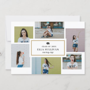 Convites Galeria de Tendências Cor Editável Foto Graduação