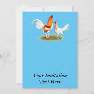 Convites Galinha anã de jogo inglesa velha:  Pyle vermelho