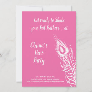 Convites Galinhas de festa Shake your Tail Feathers rosa