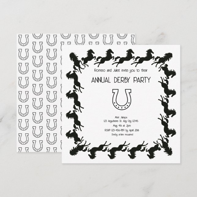 Convites Galloping Border Annual Derby Party Invitation (Frente/Verso)