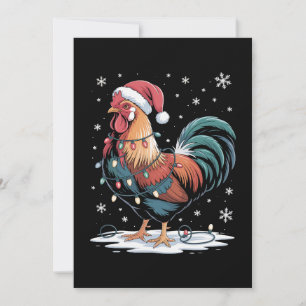 Convites Galo de Natal Chapéu do Papai Noel Luzes da Fazend