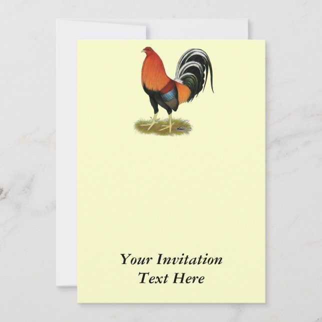 Convites Galo Gamecock Wheaten (Frente)