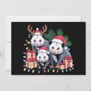 Convites Gambá de Natal Chapéu do Papai Noel Antílope Luzes