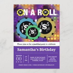 Convites Gambling roulette chip vegas