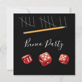 Convites Game Night Red Dice Dice Bunco Dice Party