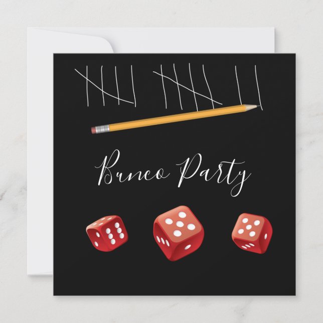 Convites Game Night Red Dice Dice Bunco Dice Party (Frente)