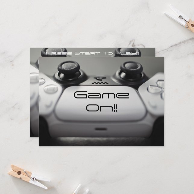 Convites "Game ON!!" Festa PlayStation Party (Frente/Verso In Situ)