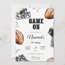 Convites Game On Football Birthday Party Invitation