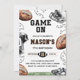 Convites Game On Football Birthday Party Invitation