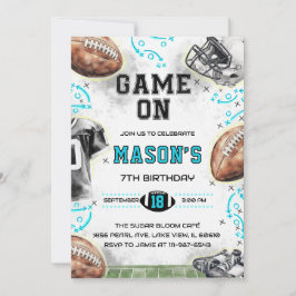 Convites Game On Football Birthday Party Invitation
