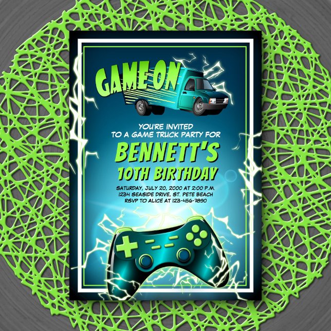 Convites Game Truck Birthday (Criador carregado)