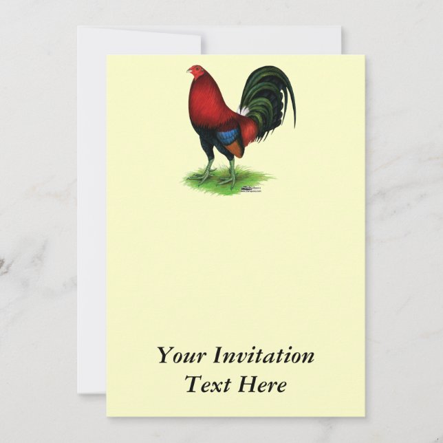 Convites Gamecock:  Escuro - vermelho (Frente)